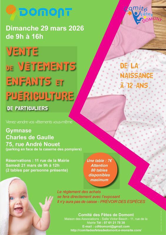Vente de vêtements et puériculture