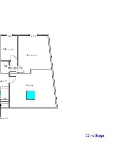 Appartement ancien - 37 m² - 2 pièces