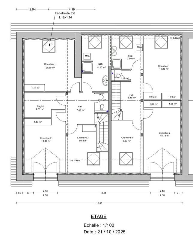Maison - 110 m² - 5 pièces