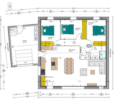 Maison - 90 m² - 4 pièces