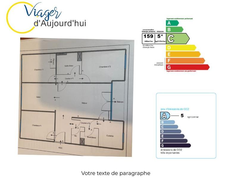 Viager - Appartement - 90 m² - 5 pièces