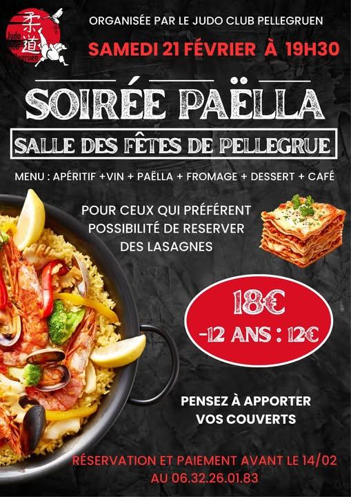 Soirée paëlla par le Judo Club Pellegruen
