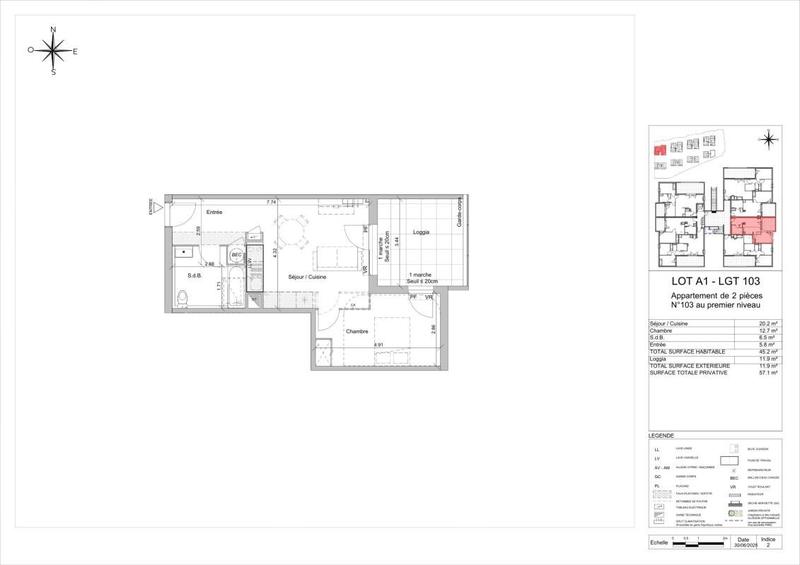 Appartement - 62 m² - 3 pièces