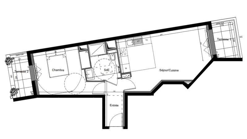 Appartement - 45 m² - 2 pièces
