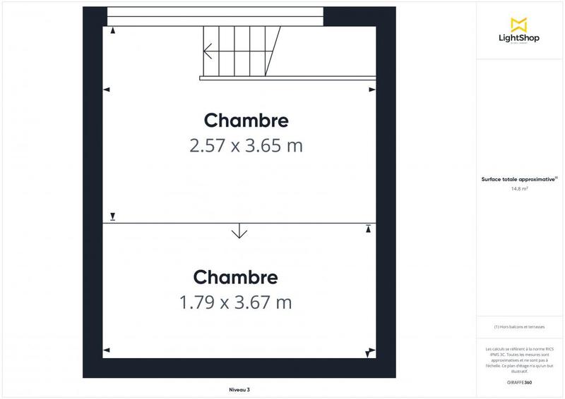 Appartement - 18 m² - 1 pièce