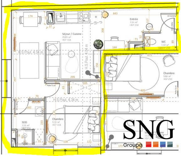 Appartement - 38 m² - 1 pièce