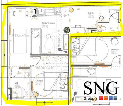 Appartement - 38 m² - 1 pièce