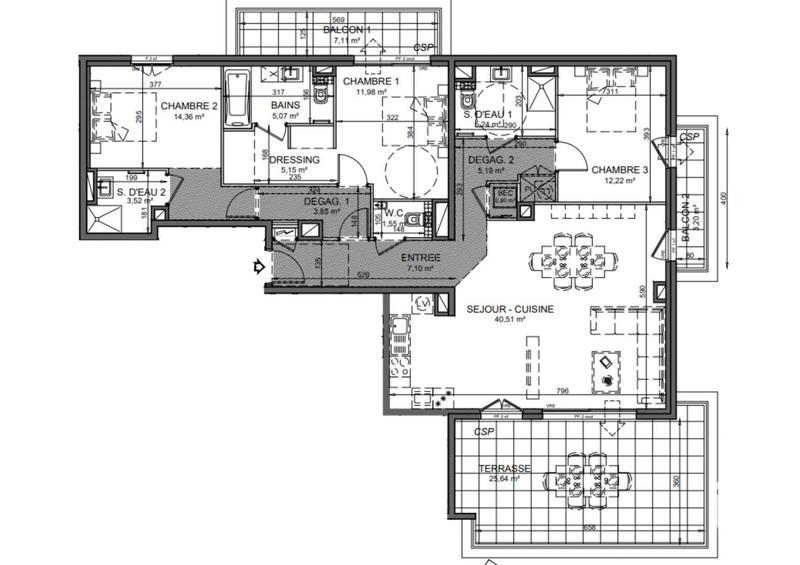 Appartement - 117 m² - 4 pièces