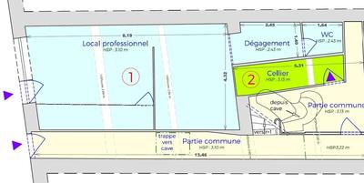 Bureau - 39 m² - 2 pièces