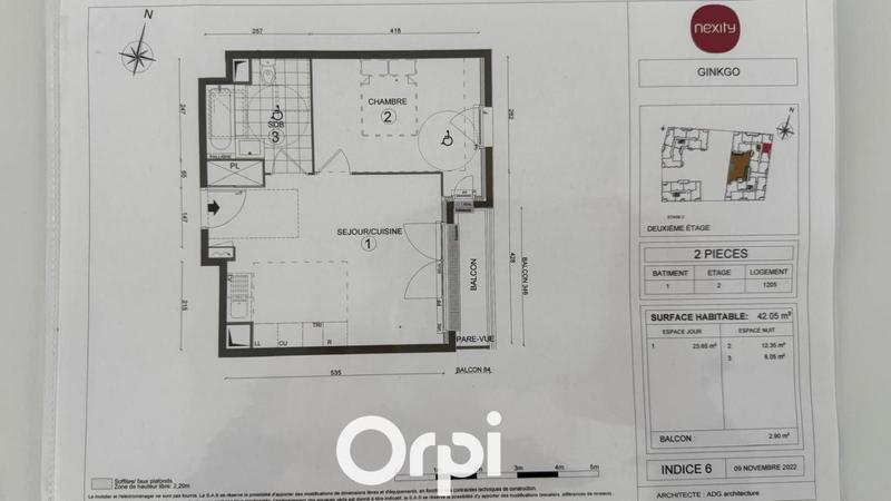 Appartement - 42 m² - 2 pièces