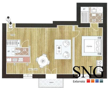 Appartement - 49 m² - 2 pièces