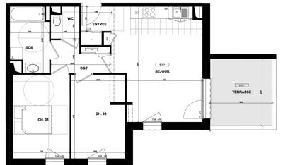 Appartement - 58 m² - 3 pièces