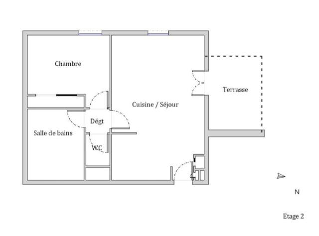 Appartement - 47 m² - 2 pièces