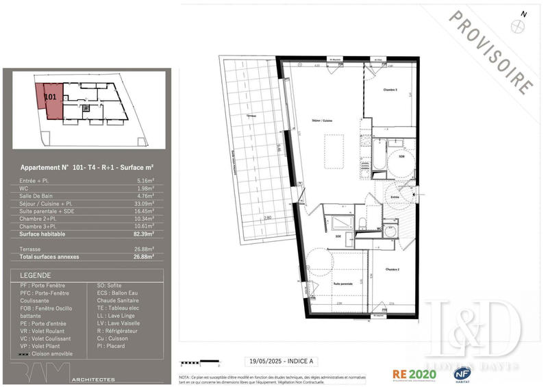 Appartement - 82 m² - 4 pièces