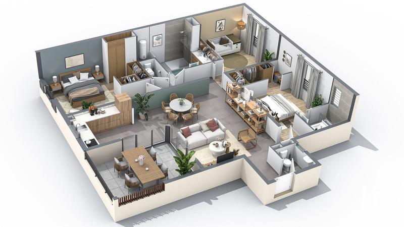 Appartement - 105 m² - 4 pièces