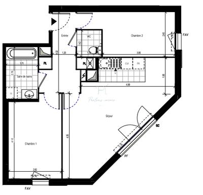 Appartement - 62 m² - 3 pièces