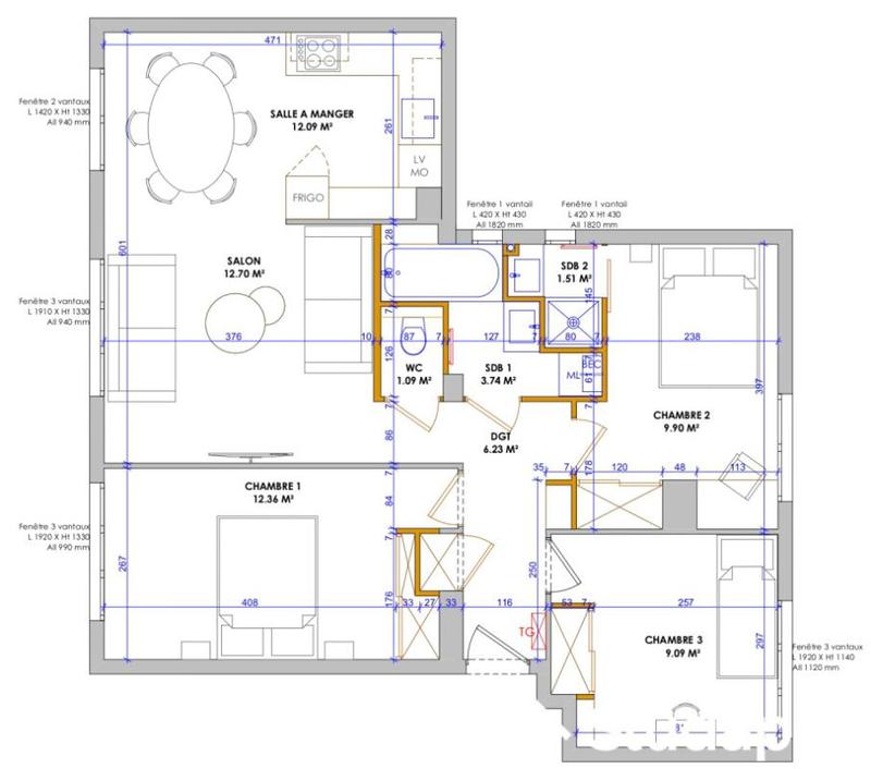 Chambre - 10 m² - 1 pièce