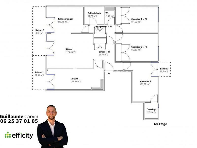 Appartement - 94 m² - 5 pièces