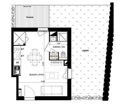 Appartement - 26 m² - 1 pièce