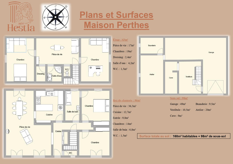 Maison - 160 m² - 6 pièces