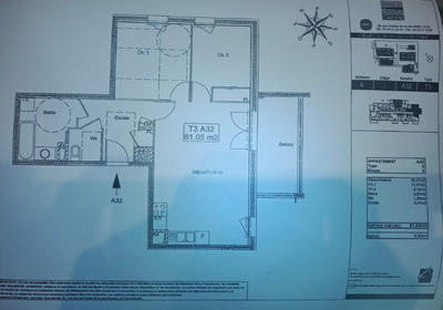 Appartement - 61 m² - 3 pièces