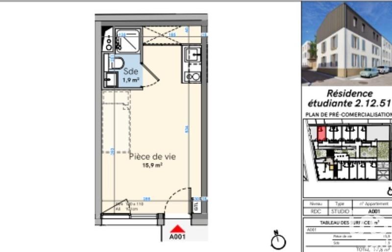 Appartement - 32 m² - 1 pièce