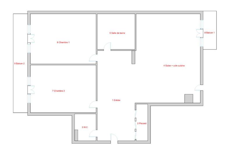 Appartement - 65 m² - 3 pièces