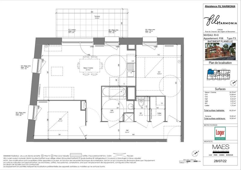 Appartement - 63 m² - 3 pièces