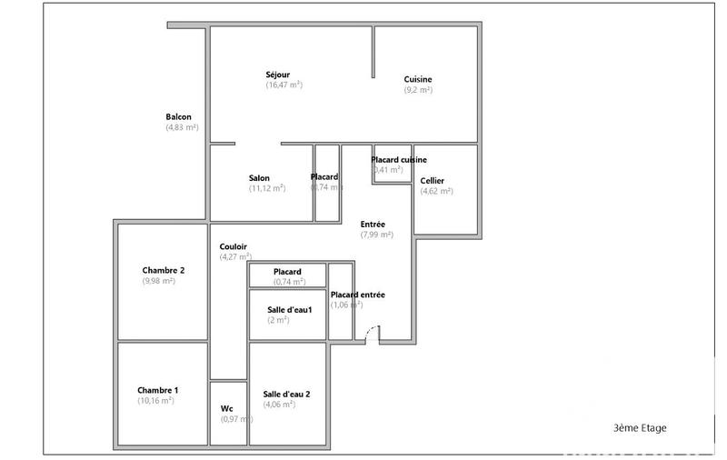 Appartement - 83 m² - 4 pièces