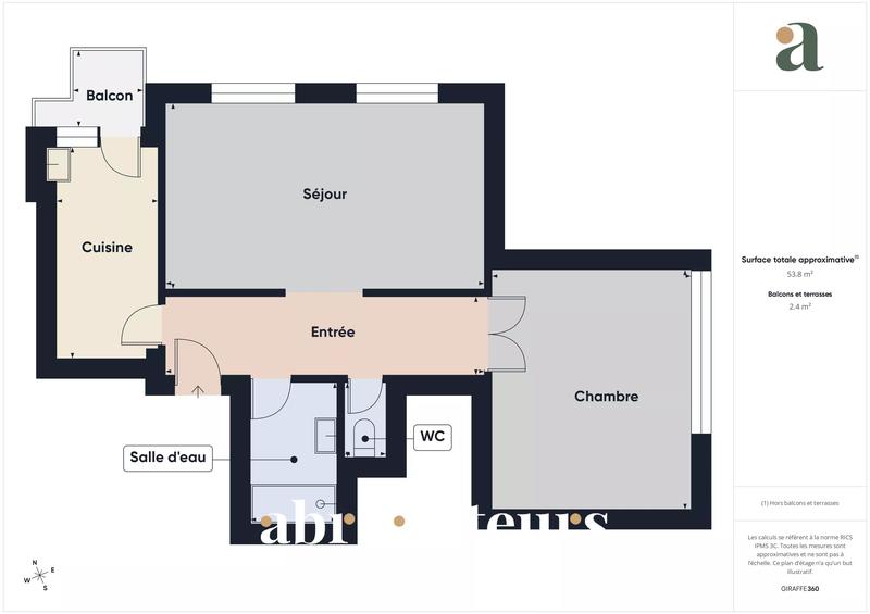 Appartement - 54 m² - 2 pièces