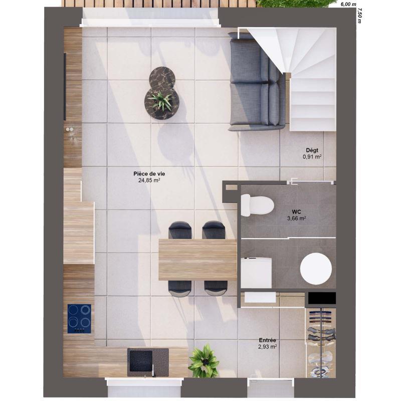 Maison - 63 m² - 4 pièces