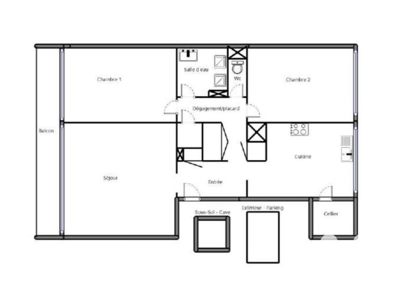 Appartement - 64 m² - 3 pièces