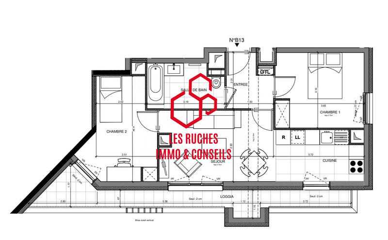 Appartement - 53 m² - 3 pièces