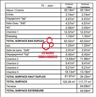 Appartement - 118 m² - 6 pièces