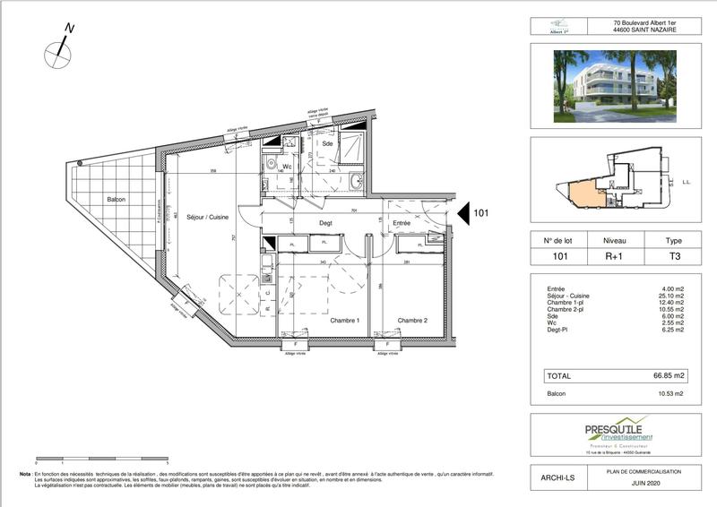 Appartement - 67 m² - 3 pièces