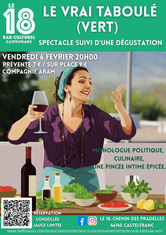 Spectacle : le vrai taboulet vert, au bar le 18