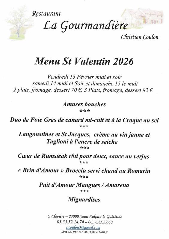 Saint-Valentin à la Gourmandière