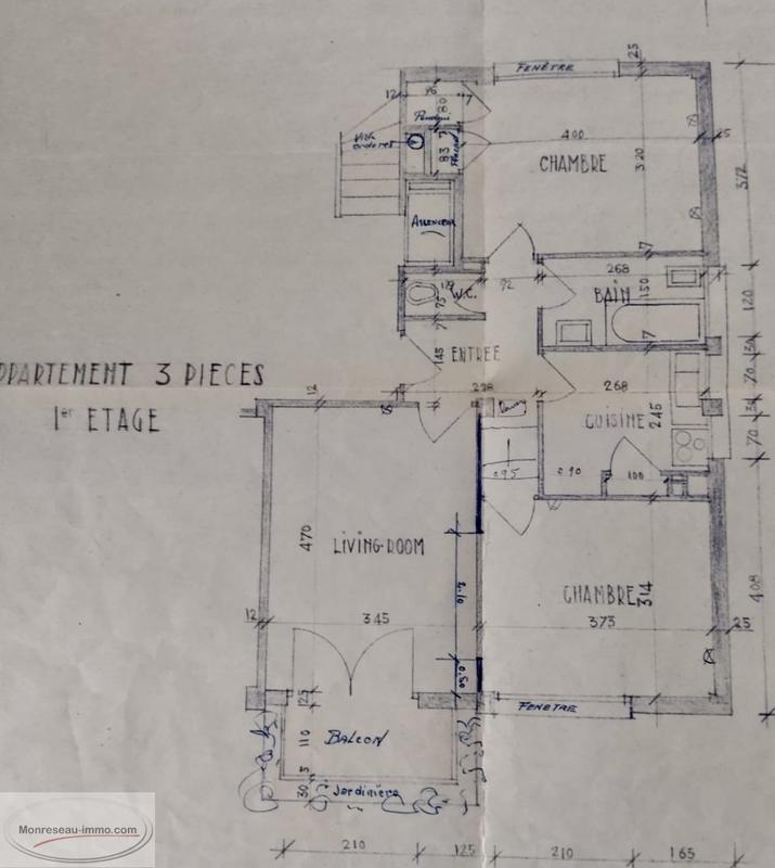 Appartement - 59 m² - 3 pièces
