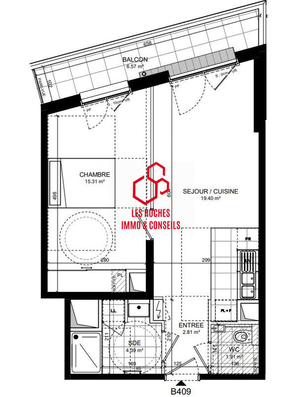 Appartement - 44 m² - 2 pièces