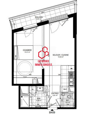 Appartement - 44 m² - 2 pièces