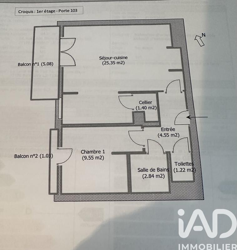 Appartement - 44 m² - 2 pièces