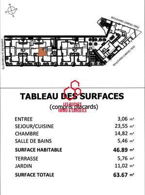 Appartement - 47 m² - 2 pièces