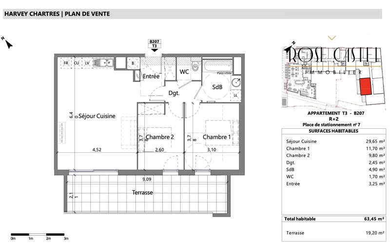 Appartement - 63 m² - 3 pièces