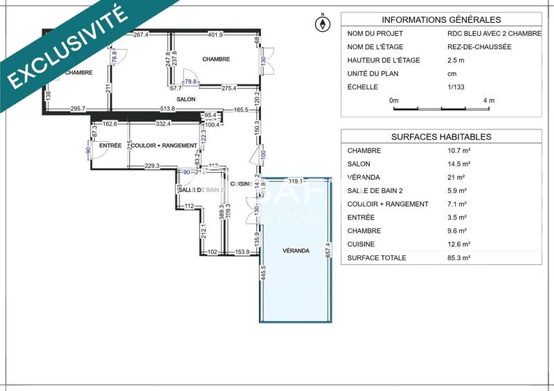 Appartement - 63 m² - 3 pièces