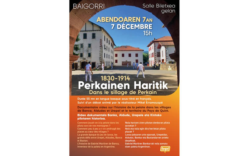 Documentaire : 1830-1914, Perkainen haritik-Dans le sillage de Perkain. Suivi d'un débat animé par le réalisateur Mikel Erramouspé
