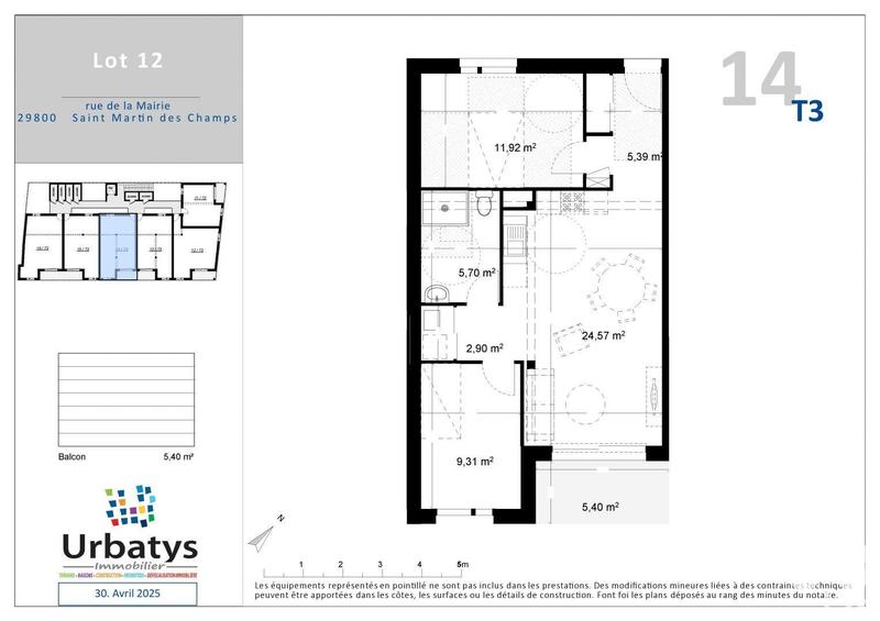 Appartement - 59 m² - 3 pièces