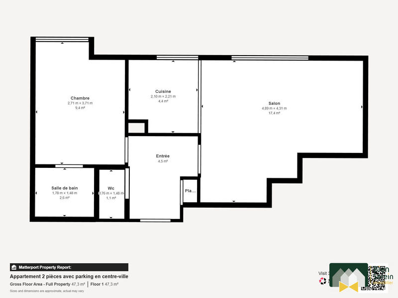 Appartement - 40 m² - 2 pièces