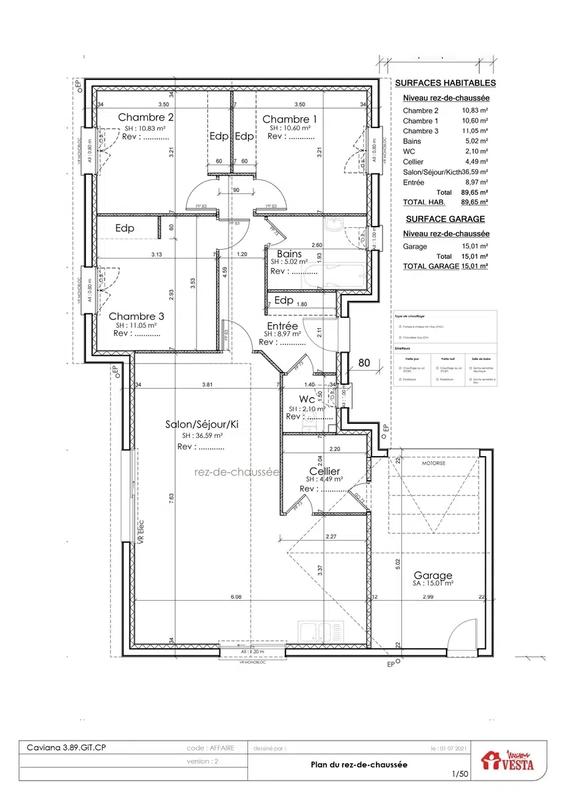 Maison - 89 m² - 4 pièces
