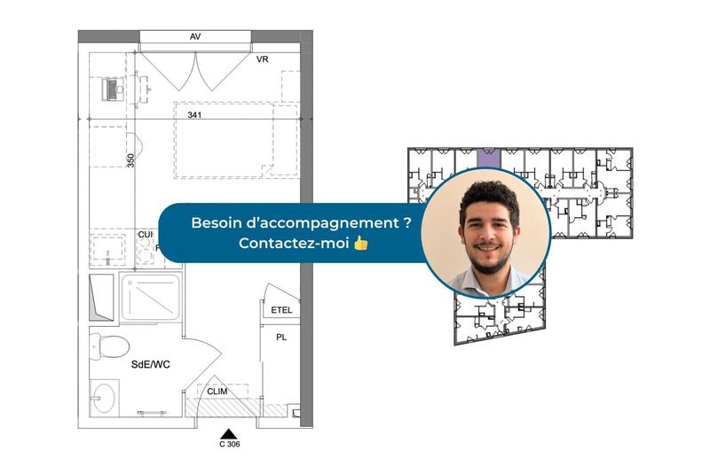 Appartement - 19 m² - 1 pièce