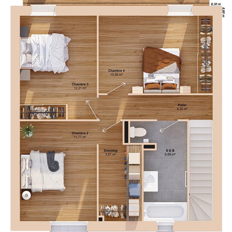 Maison - 110 m² - 6 pièces